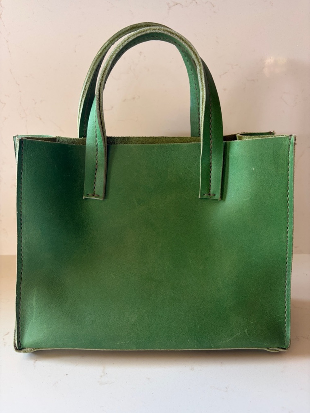 Parker Clay Green Leather Tote Bag - Picture 2 of 9